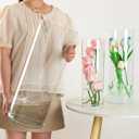 Liotww Extra Large Acrylic Cylinder Clear Vase for Floor, 20 in Tall Big Wide Mouth Plastic Unbreakable Hurricane Flower Vases of 3 for Home Decor (D 8", D 6", D 4.8" + 2 Holder)