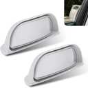 2 PCS Back Passenger Blind Spot Mirrors, 1.8" x 5" Adjustable Wide Angle B-Pillar Blind Spot Mirror, Car Side View Mirror for Get-Off Safety, Universal Accessories for Most Cars (White)