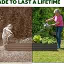 Plant & Plot Galvanized Raised Garden Beds Outdoor // 8x4x1 ft Planter Raised Beds for Gardening, Vegetables, Flowers // Large Metal Garden Box // Patented Tool-Free Design (Dark Gray)