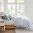 Levtex Home Martha Stripe Blue Reversible Full/Queen Comforter Set (90x94in) with 2 Pillowcases (26x20in) - Stripe Bedding - Blue, White - Cotton Queen Size Comforter Set - Lofty, Soft, Pre-Washed