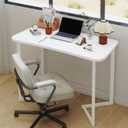 Funecy Computer Desk 40 Inch Small Table for Office,Modern Simple Style Writing Study Work Gaming Table for Home Office (White)