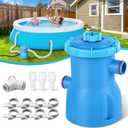 300 GPH Pool Filter Pump for Small Above Ground Pools, ETL Certified Pool Cartridge Filter Pump System with GFCI, Safety & Reliable Water Circulation Pumps - Rapidly Capture Debris - Sky Blue