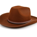 Pro Celia Felt Women Cowgirl Men Western Cowboy Hat 4 Pack Brown