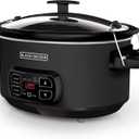 BLACK+DECKER 7-Quart Slow Cooker, SCD4007, Chalkboard Exterior, Locking Lid, 3 Heat Settings, Removable Stoneware Crock