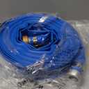 1-1/4" x 50 PVC Lay Flat Water Pump Discharge Hose With Aluminum Pin Lug Fittings, Heavy Duty Reinforced Pool Backwash Hose Assembly