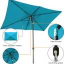 Blissun Rectangular Patio Umbrella, Table Market Umbrella with Tilt and Crank, Outdoor Umbrella for Garden, Deck, Backyard, Pool and Beach