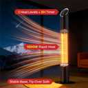Outdoor Electric Patio Heater, Portable Infrared Heater, Heaters for Outdoor/Indoor Use, Standing Heaters for Patio, Garage, Backyard, 1500W, Black