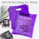 Choice Marts Merchandise Bags Purple Color 100 Count 9"x12" Size 1.5Mil With Handles