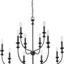 ML Lighting 29612-MB Savanne 12-Light Chandelier Ceiling Light in Matte Black Finish, 34-Inch