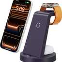 Anlmz 3 in 1 Charging Station for iPhone - Wireless Charger for Apple Products Multiple Devices - Charging Dock Stand for AirPods (for iPhone 17 16e 16 15 14 13 pro 12 11 X Max) (Purple)