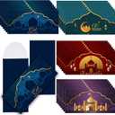 100 Pcs Eid Mubarak Money Envelopes Bulk 6.7 x 3.2 Inch Quranic Pattern Envelope for Money Ramadan Cash Gift Card Holders or Money Holders for Kids, Eid Holiday Celebrations Decorations