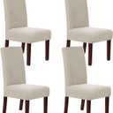 H.VERSAILTEX Stretch Dining Chair Covers Set of 4 Chair Covers for Dining Room Parsons Chair Slipcover Chair Protectors Covers Dining, Feature Textured Checked Jacquard Fabric, Island Fossi