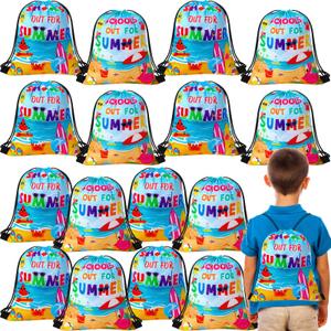 Sweetude 48 Pcs End of Year Gifts for Students Bulk Drawstring Backpack for Kids, Motivational Gifts for Students from Teacher, Graduation Goodie Bags for Classroom, Summer Party (End of School Year)