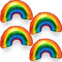 Giant Pride Day Balloons Rainbow Foil Balloons 38'' Large Rainbow Balloons for Pride Parade Supplies Festival Gay Party Decorations LGBTQ Birthday Party 4PCS