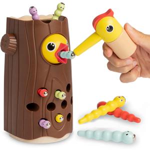 Nene Toys Little Woodpecker  Montessori Magnetic Toy for Toddlers 2-4  Educational Toy for 2 3 Year Old Kids  Fine Motor Skills Learning Game  Gift Idea for Boys Girls Age 2-3