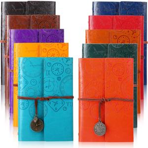 Glenmal 10 Pack PU Leather Journal Notebook Refillable Travel Writing Journals Vintage Diary Christmas Gift for Women and Men, 100GSM Lined Paper, 10 Colors(A6/ 7 x 5 Inch)