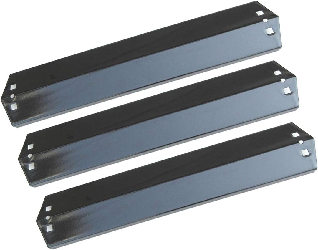 Direct Store Parts DP105 (3-Pack) 18 15/16 x 3 7/8 Inch Porcelain Steel Heat Plates Replacement for CharGriller 3001,3008,3030,4000,5050,5252, for King Griller 3008,5252 Gas Grill