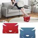 Foldable Airplane Foot Rest for Long Flight, Portable Camping Hiking Stool Travel Under Desk Foot Leg Rest for Airplane, Subway, Outdoor (Red+Navy)