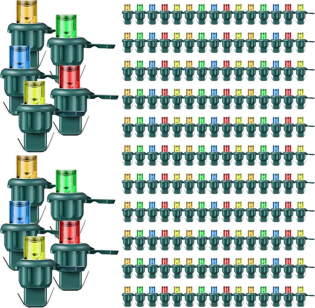 Hortsun Christmas Replacement Mini Light Bulbs Led Xmas Lights 3 Volt 0.06 Watt Christmas Tree Bulbs with Green Base for Party Holiday Indoor Outdoor Supplies(Multicolor, 400 Pieces)