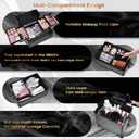 Stagaint Rolling Makeup Case 4 IN 1 Cosmetology Case on Wheels Salon Case Makeup Organizer Box with Wheels Cosmetic Travel Case Nail Tech Storage Traveling Trunk Box All-Black Diamond 13.4"L x 9.7"W x 30.5"H