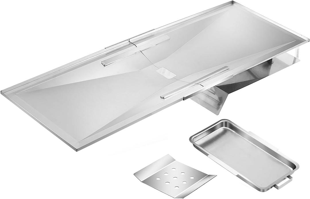 463230515 Grease Tray Replacement Parts for Charbroil Grill Parts 463240115 463230514 463230710 Adjustable Drip Tray 5 / 6 Burner Catch Pan G416-0015-W1 G651-1200-W1A Grill Parts with Pan Tank Shield