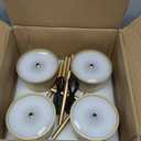 LUTEC 4 Pack Cordless Table Lamp,6000mAh Rechargeable Battery Operated Desk Lamp,Two Adjustable Heights,Waterproof, Touch Control & 3 Color Stepless Dimming for Restaurant/Bedroom/Bars/Outdoor (Gold)