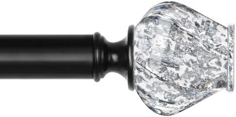 Black Curtain Rod 32 to 58 Inch, HOTOZON Heavy Duty Curtain Rods for Windows, 1 Inch Decorative Single Drapery Rod with Exquisite Translucent Twisted Finials, Black Black Curtain Rod 32 to 58 Inch, HOTOZON Heavy Duty Curtain Rods for Windows, 1 Inch Decorative Single Drapery Rod with Exquisite Translucent Twisted Finials, Black