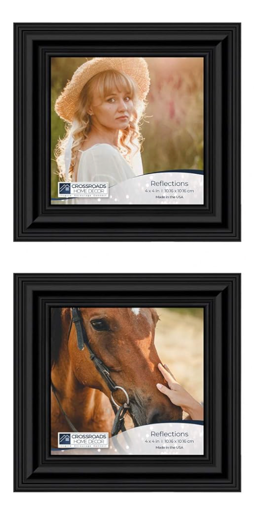 Home Décor Picture Frame Set, Multi Pack, 4-4x4, for Instagram Photo Wall Gallery or Tabletop Display Use Frames for Collage Sets with Your 4x4 Picture Frame - Black