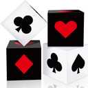 CHUNNIN 4 Pcs Casino Theme Party Decorations Casino Party Favor Boxes 12 Inch Large Dice Poker Boxes Bulk for Centerpieces Las Vegas Game Night Birthday Graduation Prom Decorations Supplies