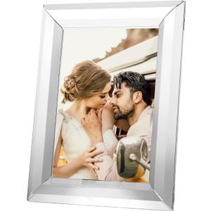 5x7 Crystal Picture Frame - Exquisite Crystal Photo Frame for Tabletop/Desktop Display, Vertical Orientation