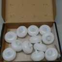 Homemory 2 Flameless Led Floating Candles, 200 Hour Plastic Battery Operated Flickering Waterproof Tealights for Cylinder Vases, Centerpieces at Wedding, Party, Pool, Holiday (12 Pack, White Base)