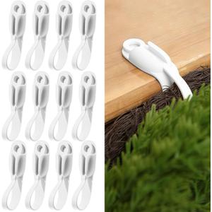 Zhengmy 12 Pcs Christmas Stocking Holders for Mantle Adjustable Stocking Hangers Tie Lightweight Garland Hooks Reusable Silicone Adhesive Straps for Xmas Fireplace Stairways Banister (White)