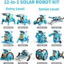 Lucky Doug 12-in-1 STEM Solar Robot Kit Toys Gifts for Kids 8 9 10 11 12 13 Years Old, Educational Building Science Experiment Set Birthday for Kids Boys Girls