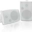 Herdio 400W 6.5 Inch Passive Outdoor Speakers Wired Waterproof,2 Way Wall Mounted Speakers with Powerful Bass for Patio Home Indoor Poolside Deck Backyard (Pair, White)