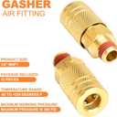 GASHER 12PCS 1/4-Inch Brass Male Industrial Coupler,1/4 Inch NPT Male Threads Size, Quick Connect Air Coupler