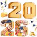 2026 Gold Charcuterie Board Numbers Fillable Cardboard Food Tray | 9.5x 7.5 inch Sturdy Cardboard Numbers, Ideal Graduation Party Decor, Fillable Fruit Candy Display, 2026 Food Trays