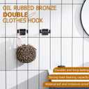 KOKOSIRI Robe Hooks Bathroom Double Towel Coat Hook for Bath Kitchen Hardware Wall Mounted, 2 Pack Oil Rubbed Bronze Stainless Steel B1015ORB-P2