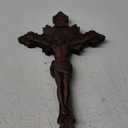 BGCOPPER Saint Benedict Crucifix Wall Cross, Wooden Jesus Cross for Wall, Catholic Crucifix for Wall, St Benedict Cross Wall Decor for Home Easter Christmas Gift (14 Inch) (13.8L" x 7.9W", Vintage)