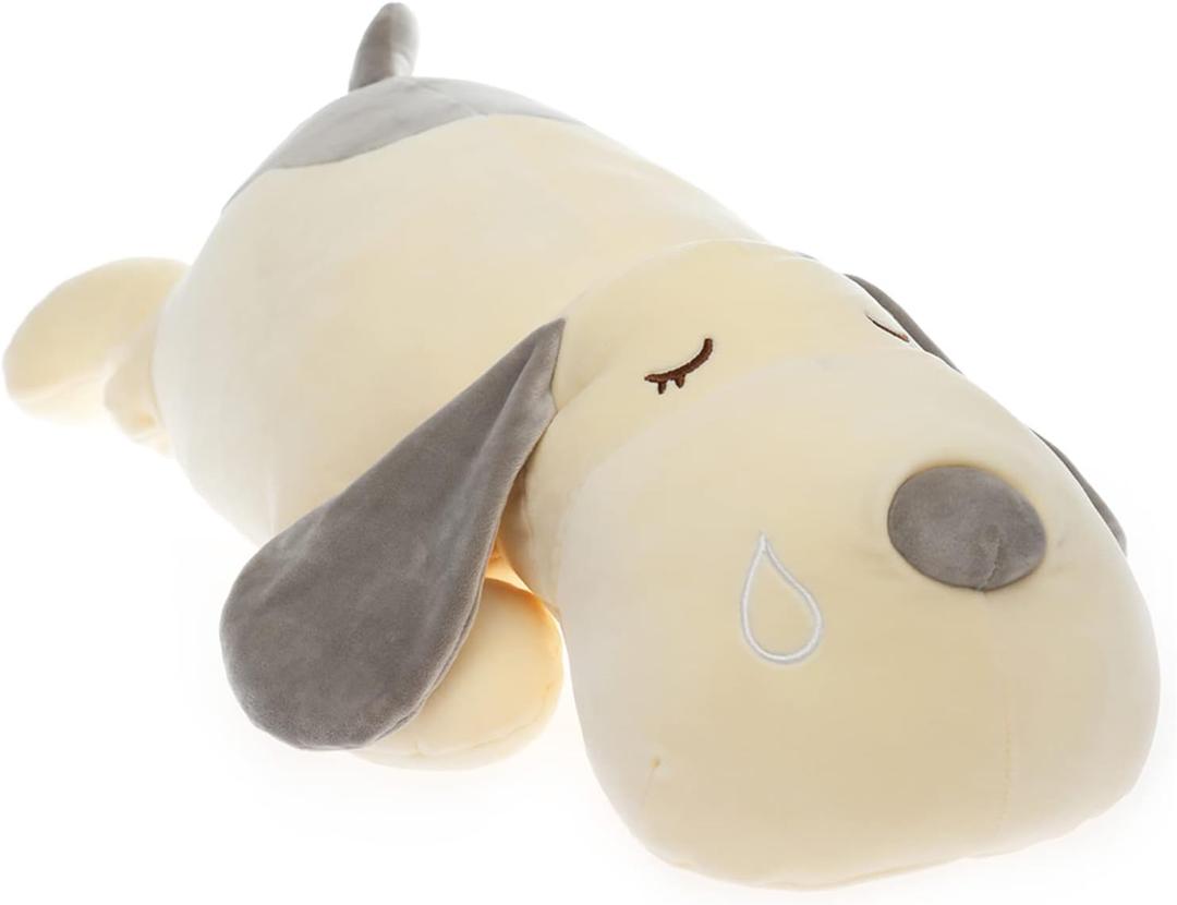 Soft Plush Pillow, Dog Stuffed Animals Toy Plushie Body Pillow Gifts for Kids, Girls & Boys (Gray, 17.7 inch)