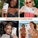SCORPIFY for iPhone 17 Pro Max Case [Compatible with MagSafe] with Gleam Pearl Luster,Cute Clear Magnetic Phone Cover Bumper for Women Girls,Glitter Sparkle Silver Foil Flakes & Mother-of-Pearl Design