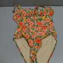 BERLOOK Womens One Piece Swimsuits Floral Push Up Bathing Suit Sexy Tie Slimming Swimsuits for Women Swimwear Orange, L