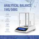 Analytical Balance 500g*0.001g Lab Scale 0.001g Accuracy (500g,1mg) with Windshield with RS232 Interface High-sensitivity sensor High Precision Laboratory Scale Laboratory Balance
