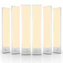 6 Pack Under Cabinet Lighting Wireless, 32 LED Rechargeable Battery Motion Sensor Light Indoor, Stick On Magnetic Closet Lights, Under Counter Lights for Kitchen, Stairs, Warm 8 in