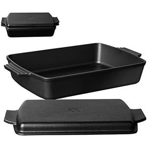 2-In-1 Pre Seasoned Cast Iron Dutch Oven With Skillet Lid, Casserole Dish, Rectangular Baking Pan, Griddle Pot Set, 6QT, 9"x13"
