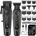 VGR Professional Hair Clippers for Men - Cordless Barber Clippers & Zero Gapped Trimmer Set, 7000RPM High Power Hair Cutting Kit with Ceramic Blade, USB-C Rechargeable Grooming Tools for Fade V197&995