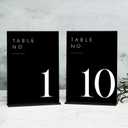 Black Wedding Table Numbers 1-10 with Stands, 5"x7" Black Acrylic Table Numbers with White Font, Perfect for Wedding Party Reception(1-10, 5"x7")