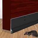 36'' Weighted Door Draft Stopper for Bottom of Doors Fleece Heavy Duty Under Door Draft Blocker Triangle Soundproof Weather Stripping Seal Noise Cold Air Blocker Gap Filler, 3.3lb(Black)