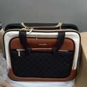 LOVEVOOK Rolling Laptop Bag Women, 17.3 Inch Laptop Briefcase with Wheels, Soft Sided Underseat Carry On Luggage Personal Item Suitcase for Work Travel Business, Black Brown Beige