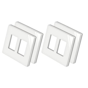 BESTTEN [4 Pack] 2 Gang MidSize Screwless Wall Plate, USWP4 Glossy Off White, Midway Decor Outlet Cover, Midsized Switch Plate, H4.88" x W4.93"