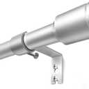 5/8 Diameter Curtain Rods 30-60 Inch, for 30-54 Inch Windows, Adjustable Splicing Silver Curtain Rods for Windows with Brackets, Window Treatment Rod Long Small Curtains Rod, 2 Pack